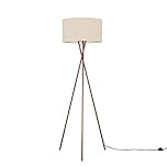 MiniSun | Modern Copper Metal Floor Lamp with a Beige Shade | Floor Lamps & Torchieres, Home Décor & Improvement Essential | Includes 6W LED Bulb [3000K Warm White]