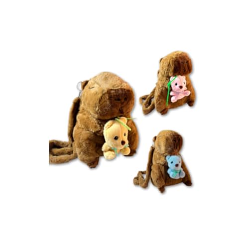 Mochila Infantil Capivara de Pelúcia 2 em 1 – Fofa, Funcional e Estimulante para Crianças Pequenas