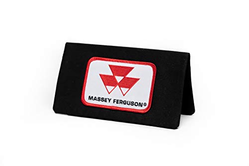 Massey Ferguson Logo Checkbook Cover - Black Plastic Unisex Adult Checkbook Cover - Modern Flag Design - Zipper Closure - 9x8.5x0.25 Inches
