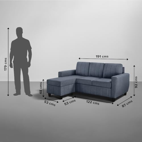 Image of Sleepyhead Bae Designed by Duroflex - Interchangeable L Shape Sofa Set |Modular Rearrangeable Lounger |Space-Saving, Comfortable & Easy-Maintenance Sofa for Living Room |3 Year Warranty - Ocean Blue