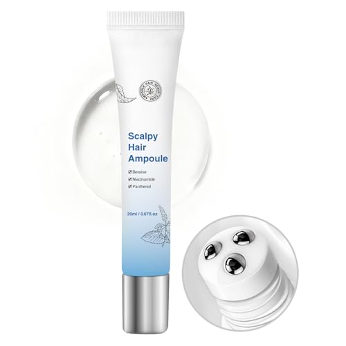 Scalp Serum for Hair Growth for Men & Women - Lightweight Scalpy Hair Ampoule with Niacinamide & Panthenol to Support Hair Health & Reduce Shedding, Non-Greasy Formula with Massage Roller - 20ml