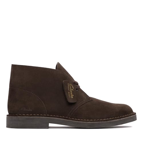 Clarks Desert Boot Evo, Scarpe Stringate Uomo, Dark Brown Suede, 43 EU