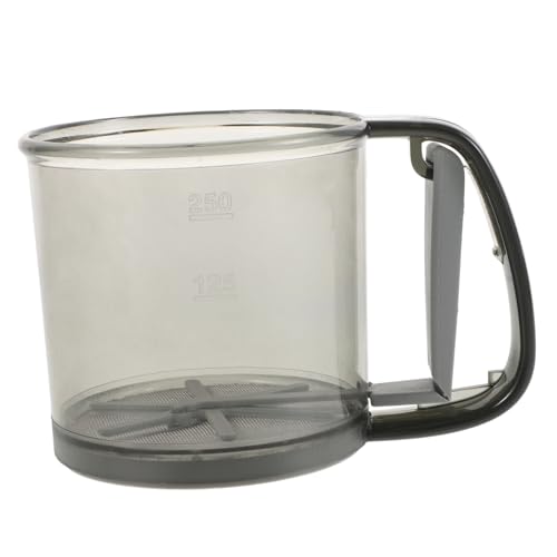 UTHCLO Tamizador De Harina Semiautomático De Doble con Filtro De Malla Fina para Azúcar y Harina Herramienta De Repostería para Uso Doméstico Cocina Color Gris