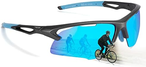 AUCIP Polarized Cycling Sports Sunglasses for Men Women, TR90 Frame Youth Baseball Fishing Running Golf Motorcycle Glasses