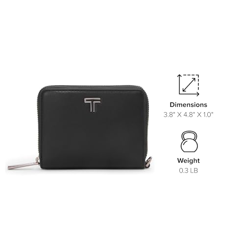 Image of Tumi Unisex Tri Fold Zip Around Black /Gunmetal One Size