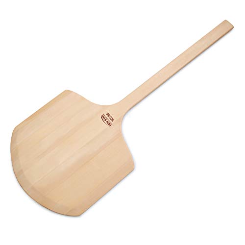 Image of New Star Foodservice 50288 Restaurant-Grade Wooden Pizza Peel, 14 inch L x 14 inch W Plate, with 22 inch L Wooden Handle, 36 inch Overall Length