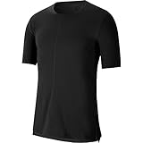nike 720 rosa Ajuste regular NIKE M NK DF Top SS Yoga T-Shirt, Black/Iron Grey, M-T Mens
