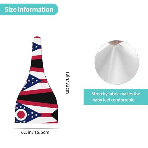 Baby Beanie Ohio State Flag Knotted Hat - Soft, Warm, Comfortable, Headwear for Newborns, 0-6 Months Black4