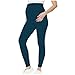 Maternity Leggings Petite Elastic Belly Support Pants Womens Pregnancy Workout Yoga Active Soft Tights Pants Dark Blue