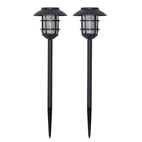 Gardenesque Solar Collection, Edison LED Solar Pathway Light, Warm White, H56.5 cm, 7.3 kg, Rechargeable Battery Included (2-Pack) [Energy Class A++]