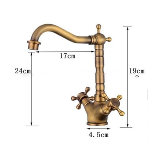 Robinet de lavabo pivotant à 360° et double commande chaude froide
