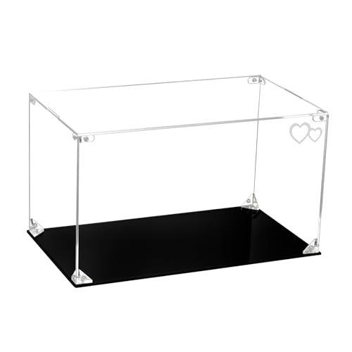 CHILLCASE Clear Acrylic Display Case with Meaningful Engraving Design,Self-Assembled Display Box,Dust-Proof Showcase for Action Figures Collectibles(Love,15.8×9.8×9.8 inch