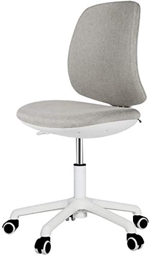Chaise de bureau à dossier bas réglable siège pivotant gris clair - 2