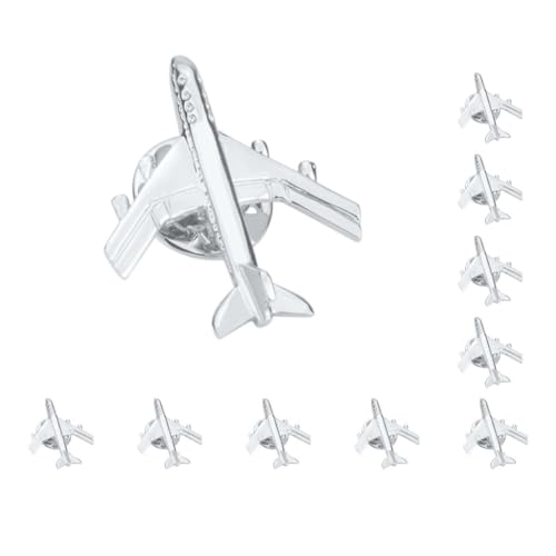 Broche de plata para hombre avión que soluciona trajes aburridos