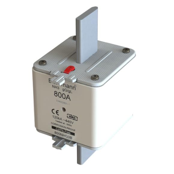 Fusible NH 800A Eaton 800NHG3B taille 3 cartouche gG 500V triphasé