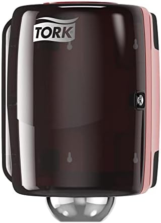 Tork Centerfeed Industrial Paper Towel Dispenser Red and Smoke M2, Single-Sheet Dispensing, Performance Range, 659028