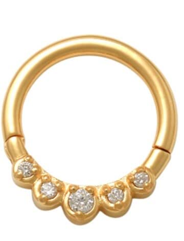 Zahaav Jewelry 14Kt Solid Gold | Genuine Diamond Septum Ring | Daith Piercing | 14Kt Solid Gold | Septum Hoop | Nose Hoops | Septum Clicker | Spring Trends #TOP6