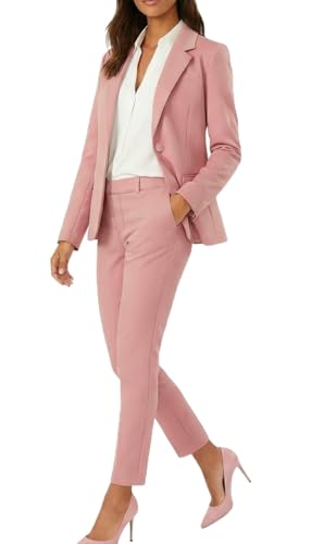 Marycrafts Women's Business Blazer Pant Suit Set for Work 12