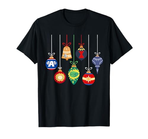 Image of Marvel Holiday Christmas Avengers Team Festive Ornaments T-Shirt