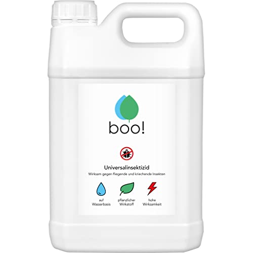 Preisvergleich Produktbild boo! Insektenspray - Insektenschutz als Spray gegen Mücken, Milben, Bettwanzen etc - Insektizid - Pflanzlicher Wirkstoff - 5 Liter