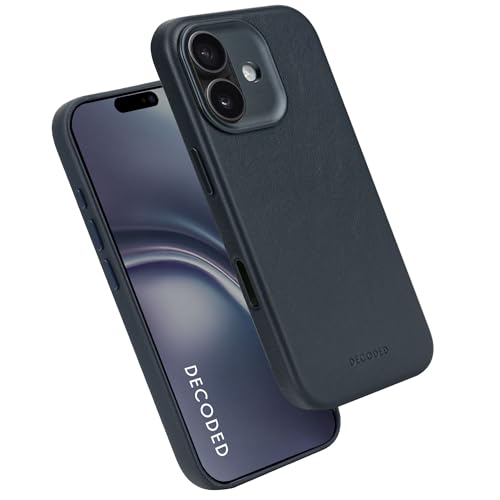 DECODED Coque pour 17, Cuir ECCO Premium, Compatible avec MagSafe, Magnétique, Protection Caméra, Bouton Camera Control, Anti-Rayures, Bleu