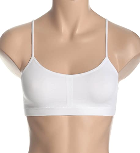 Maidenformgirlsseamless Ruched Crop With Lace Bandwhite 3Large #TOP2