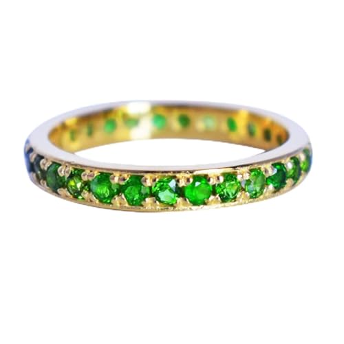 Bague d'éternité diopside chromé : un bijou en argent plaqué or qui ne ternit pas