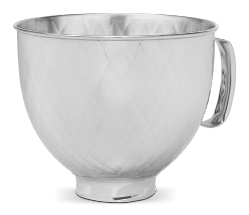 Image of KitchenAid 5 Quart Stainless Steel Bowl for all 4.5-5 Quart Tilt-Head Stand Mixers KSM5SSBQB, Quilted Stainless