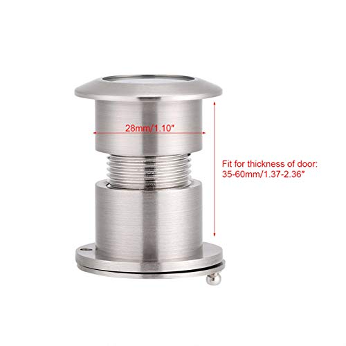 OUKENS Sicherheits-Türspion, Türspion aus Aluminium, 28 mm breiter Betrachtungswinkel mit robuster Sichtschutzabdeckung für 35-60mm Dicke Türen Home Office Hotel(Silber)