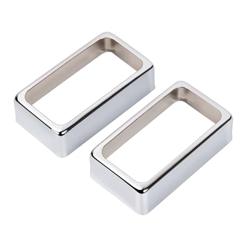 Banworks オープンブラス ハムバッカー ピックアップカバー O型 ハムバッカー フレームリング エレキギター用 2個パック JT/SYQG-08 クローム