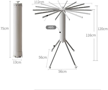Space Saving Hanger, Tripod Clothes Drying Rack Folding Indoor Portable, Laundry Drying Rack Clothing Collapsible No Assemble, 16 Drying Rod Capacity 50kg/110lb(Single L