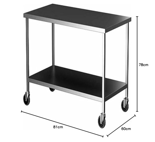 Image of Stainless Steel (SS Table, 32 x 23 x 31.5 (1 Under Shelf + Wheels))