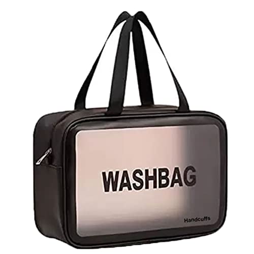 Image of Handcuffs Wash Bags Organizer & Cosmetic Bag Organizer - Compact, Spacious, Travel-Friendly with Translucent Front for Easy Viewing, Ideal for Organizing Cosmetics & Toiletries (Black)