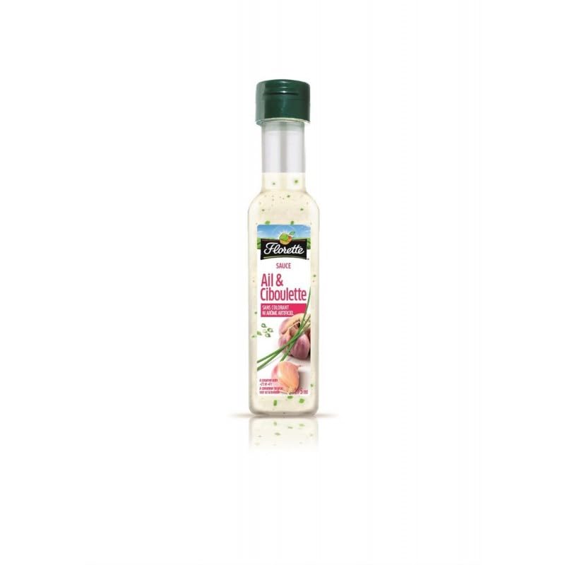 FLORETTE: Sauce Ail et Ciboulette 175ml Bio - Découpe Fraîche Succombez à notre délicieuse sauce bio ail & ciboulette Prête à cons - Le Lot De 4