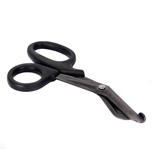 Ever Ready First Aid Autoclavable Titanium Bonded Bandage Shears 7 1/4" Bent - Tactical Stealth Black (Tactical Black Single Pack) #TOP3