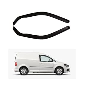 London Auto Style WA Wind-Sun-Rain Deflector Compatible with VW Caddy MK3 and MK4 2004-2020 2 Doors 2 Pieces, Gloss Black