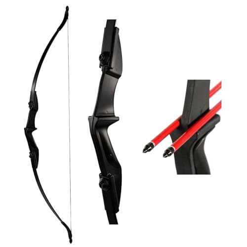 TOPARCHERY Archery 57' Takedown Youth Recurve Bow Hunting Black Long Bow for Beginner Teenagers Right Left Hand Black - Draw Weight 20lbs 30lbs (30)