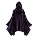 Lalaluka Mantello da donna per Halloween, stile gotico, costume da cosplay in tinta unita, con cappuccio, per uomini e donne, viola., L