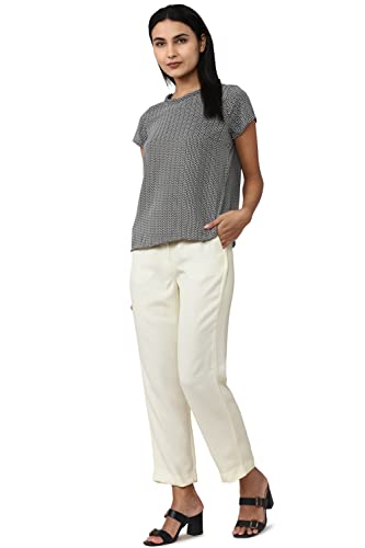 Image of Van Heusen Women High Rise Belted Formal Regular Fit Pants