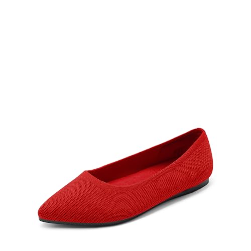 DREAM PAIRS Women's Knit Dress Pointed Toe Flats...