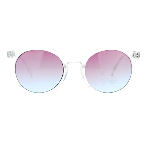 PASTL Clear Frame Sunglasses Round Keyhole Retro Fashion Color Gradient Lens2