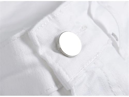 Mnjyihy Men Stacked Distressed Straight Jeans Stretch Slim Skinny Straight Denim Pants Trousers3