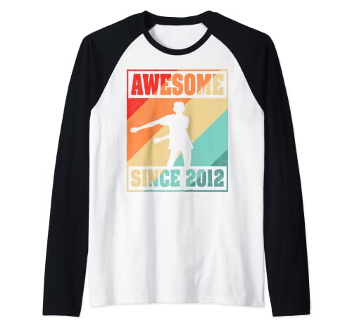 Vintage Floss 10th Years Old 10 Birthday Boy Girl Gift Camiseta Manga Raglan