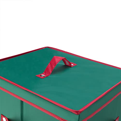 Wrapping Paper Storage Box-Holds 20 Rolls Of 40” Gift Wrap-Upright Container, Lid, Dividers & Handles-For Holiday & Christmas Wrap By Elf Stor (Green) #TOP7