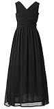 Happy Rose Flower Girl's Dress Party Dresses Juniors Long Bridesmaid Dress Black 12