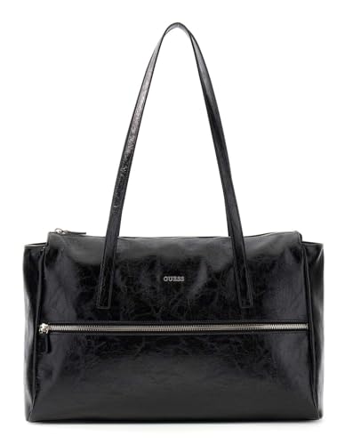 Sac à épaule GUESS Justine noir : le tote bag idéal pour le bureau et le shopping