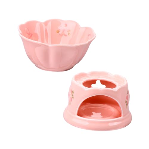 Homoyoyo Ceramic Fondue Pot Set for Chocolate and Cheese Melting - for Home Parties - Family Gatherings and Romantic Dinners and Stylish Design Ideal for Sweet and