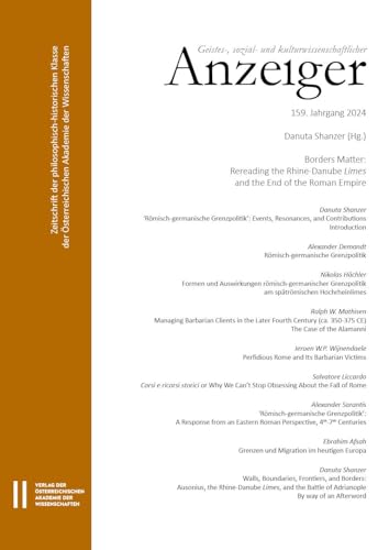 Geistes-, Sozial- Und Kulturwissenschaftlicher Anzeiger - Zeitschrift Der Philosophisch-historischen Klasse Der Osterreichischen Akademie Der Wissenschaften, 159. Jahrgang (2024)