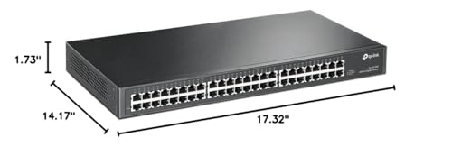 Image of TP-Link 48 Port Gigabit Ethernet Switch | Plug and Play | Sturdy Metal w / Shielded Ports | Rackmount | Fanless | Traffic Optimization | Unmanaged (TL-SG1048) , Black