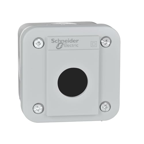Caja estación de control vacía Schneider Electric XALE1 con 1 taladro gris claro.